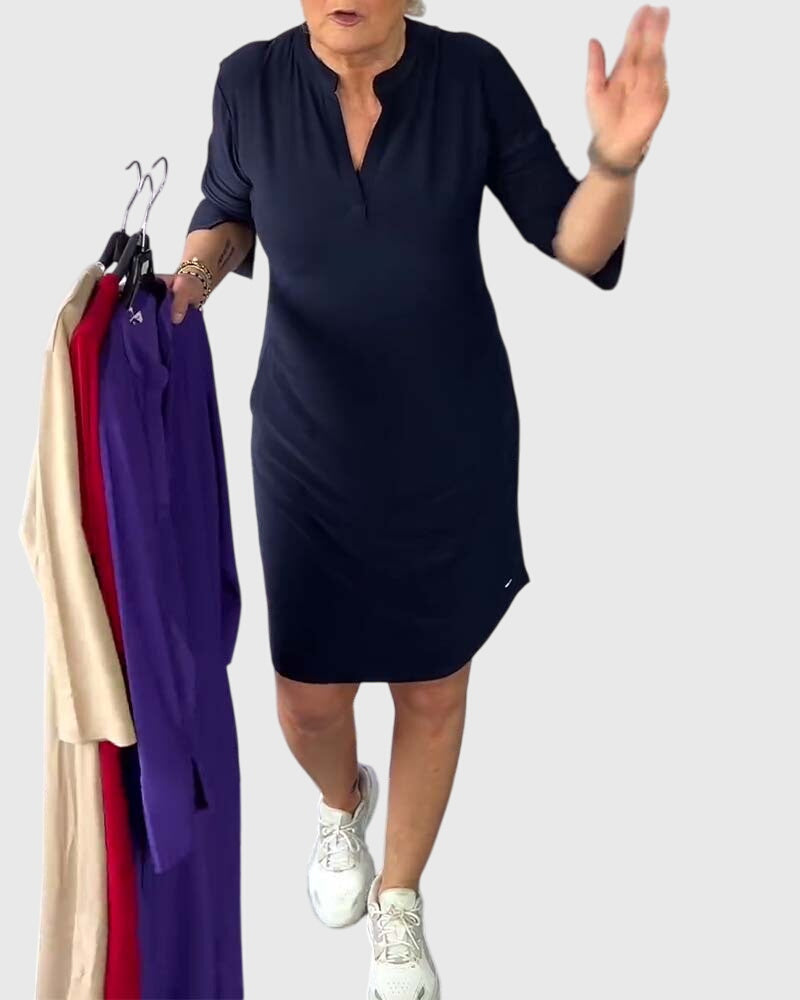Caroline | Robe V Cou Unie