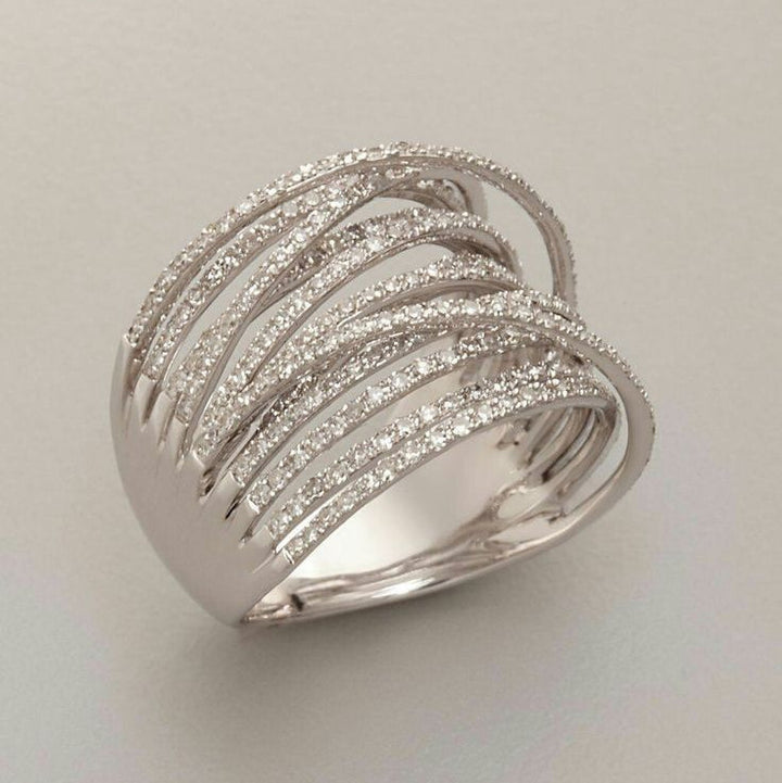 Bague en Argent Zirconia Vintage Superposée