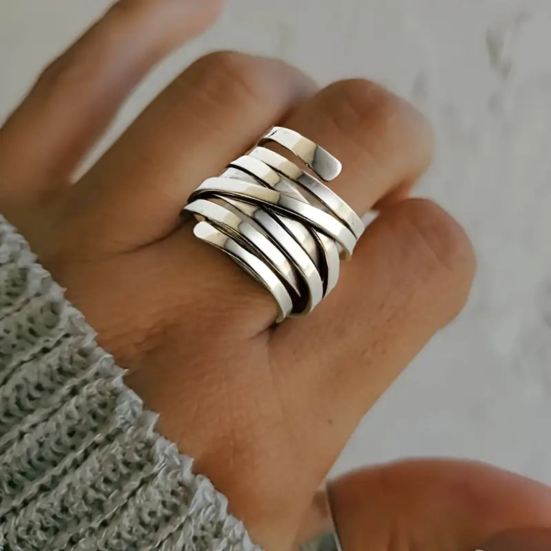 Bliss - Bague en Argent Épais Vintage