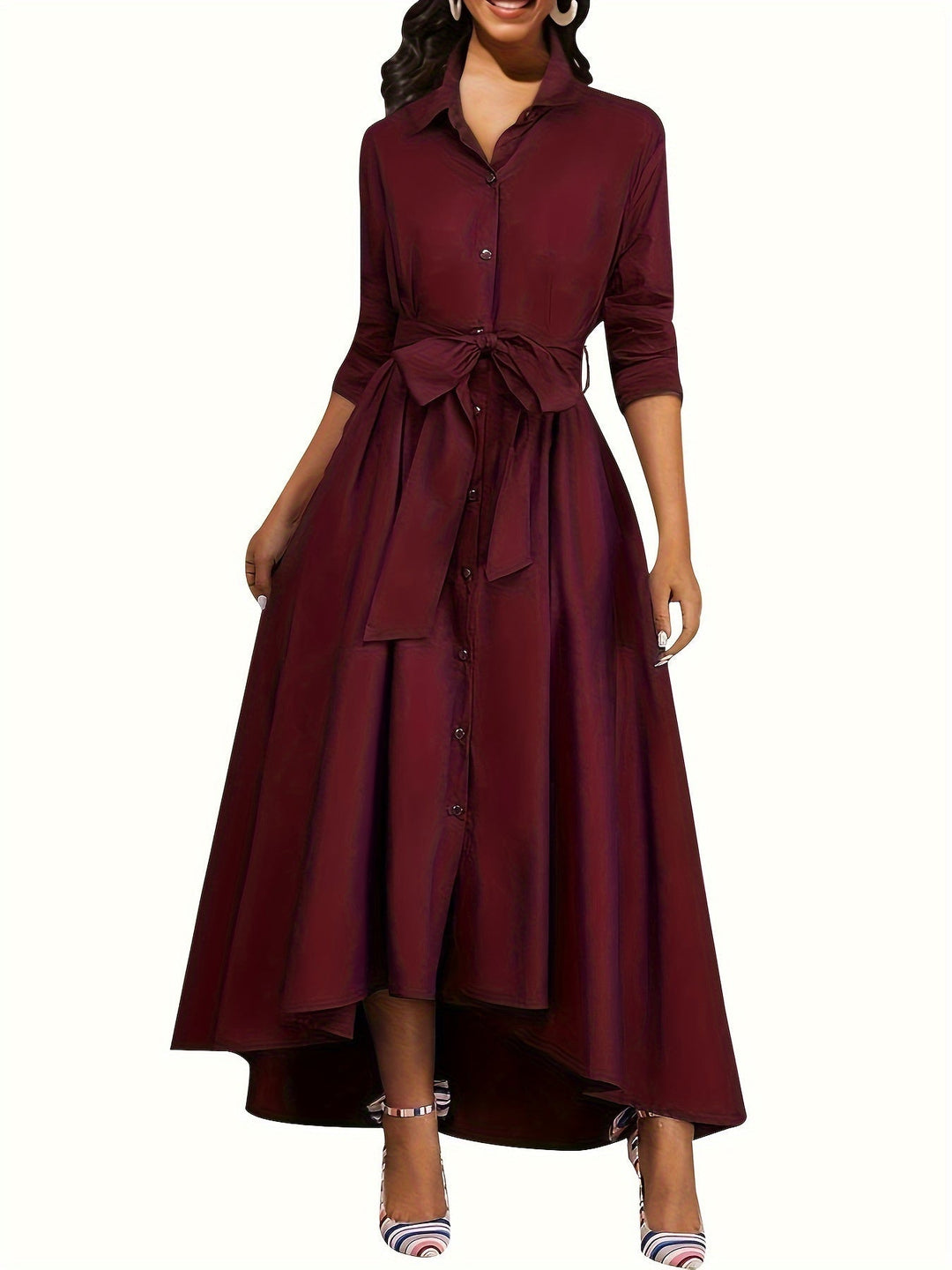 Martine | Robe Maxi Boutonnée Parfaite pour les Fêtes