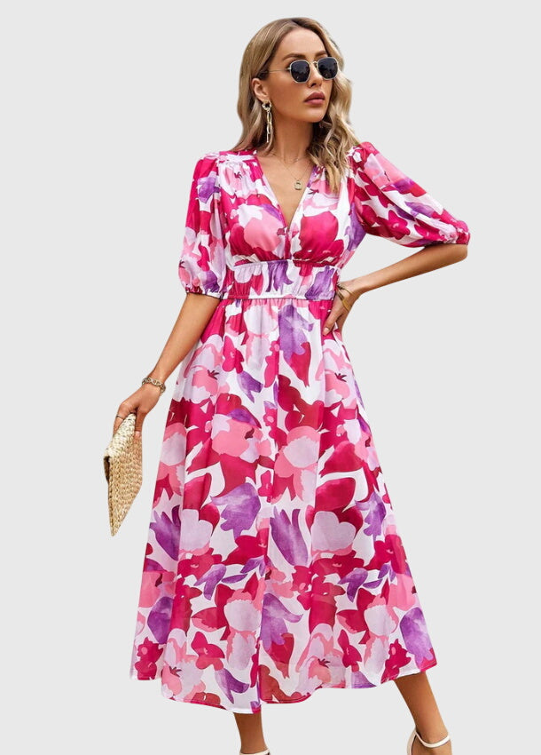 Merlin | Robe Midi Florale Flatteuse