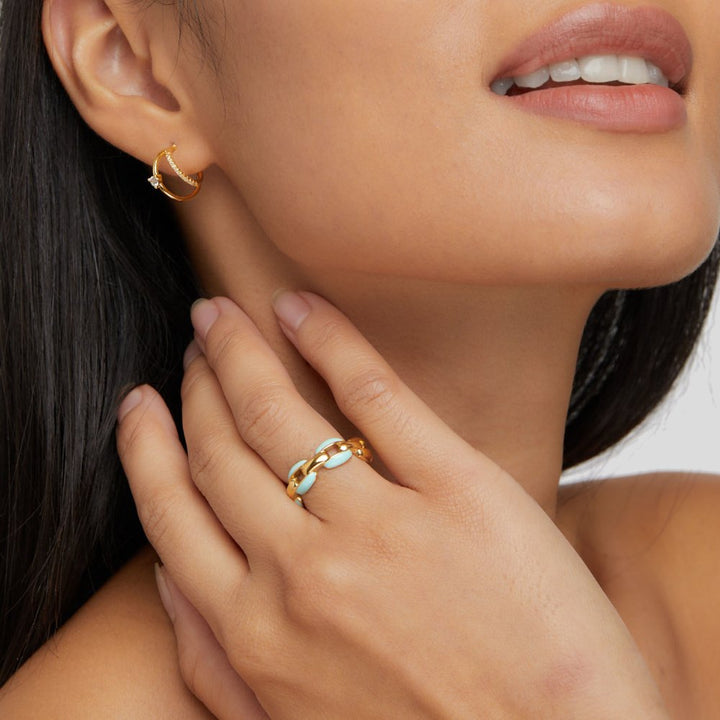 Bague Chaîne Bleue Reya