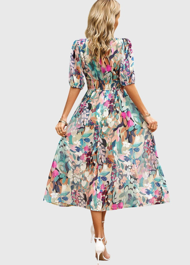 Merlin | Robe Midi Florale Flatteuse